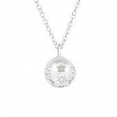 Lantisor din argint cu pandantiv sfera cu stelute si pietre DiAmanti DIA40418